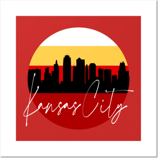 Kansas City Skyline Football Colors Posters and Art